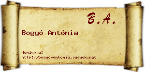 Bogyó Antónia névjegykártya
